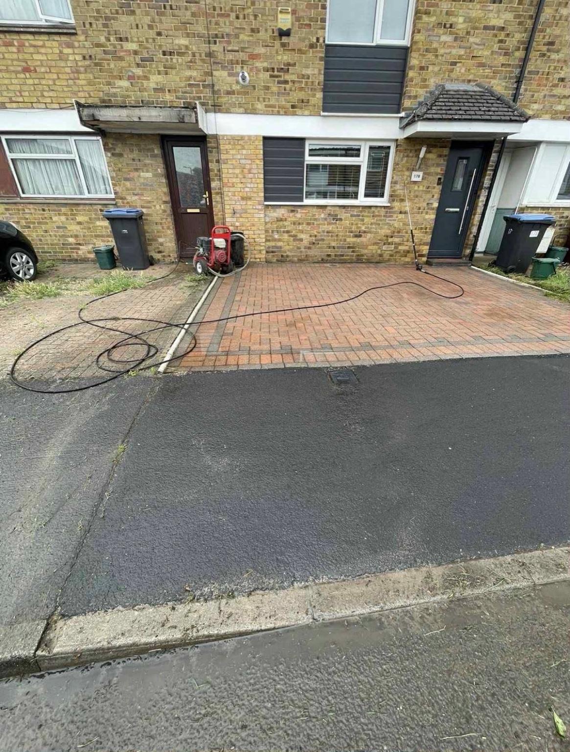Driveway pressure washing example